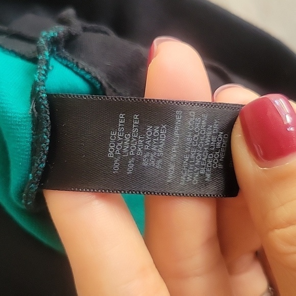 Express Size XSmall Black, Teal, Off White Color Blocked Bodycon Dress - Picture 6 of 7